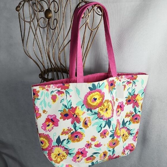 Colorful Floral Tote Bag Roomy - Picture 1 of 7